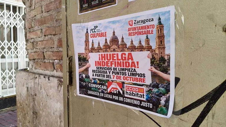 cartel huelga Zaragoza